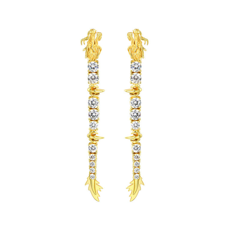 Chinese Dragon Tennis Earrings - Hip Hop Jewelry - APORRO