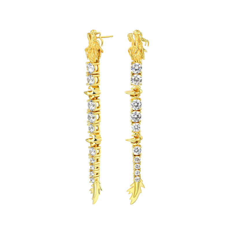 Chinese Dragon Tennis Earrings - Hip Hop Jewelry - APORRO