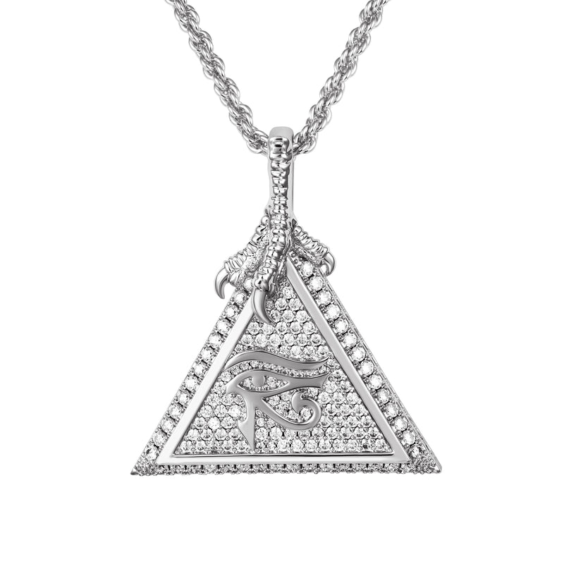 Pingente Pirâmide Olho de Hórus Cravejado Ouro 14K - APORRO
