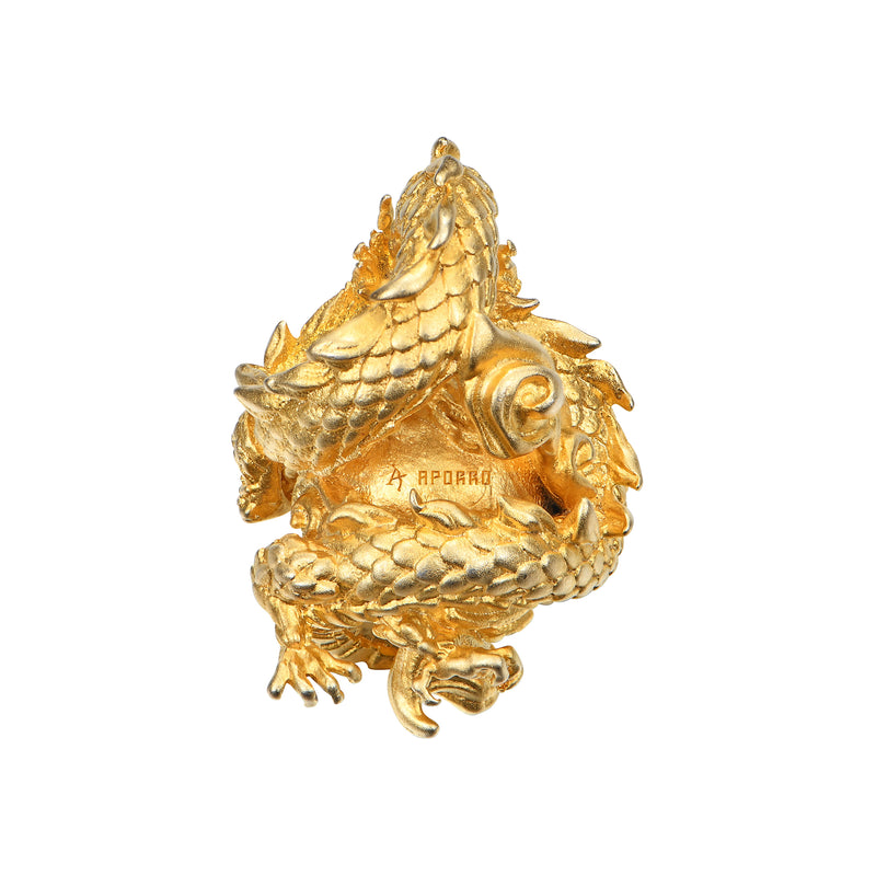 WONG – Pingente de Dragão Enrolado com Pérola Ouro 18K - APORRO