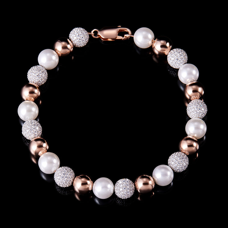 TROVE Pulseira Pérola Com Ouro Rosa 14K - APORRO