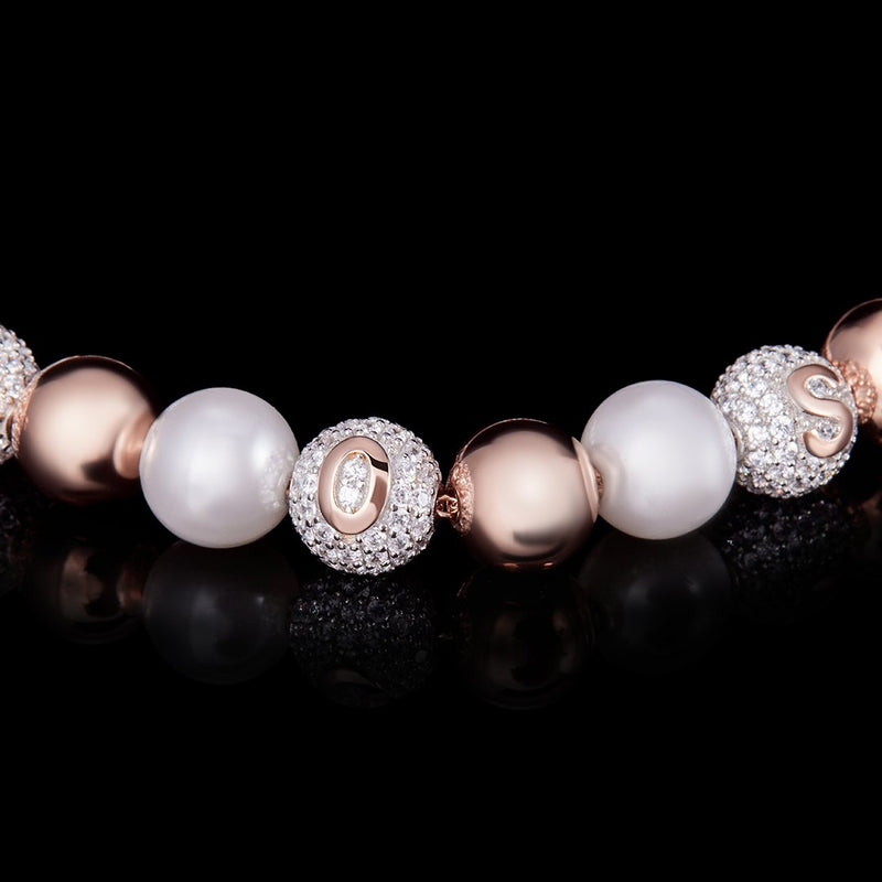 TROVE Pulseira Pérola Com Ouro Rosa 14K - APORRO