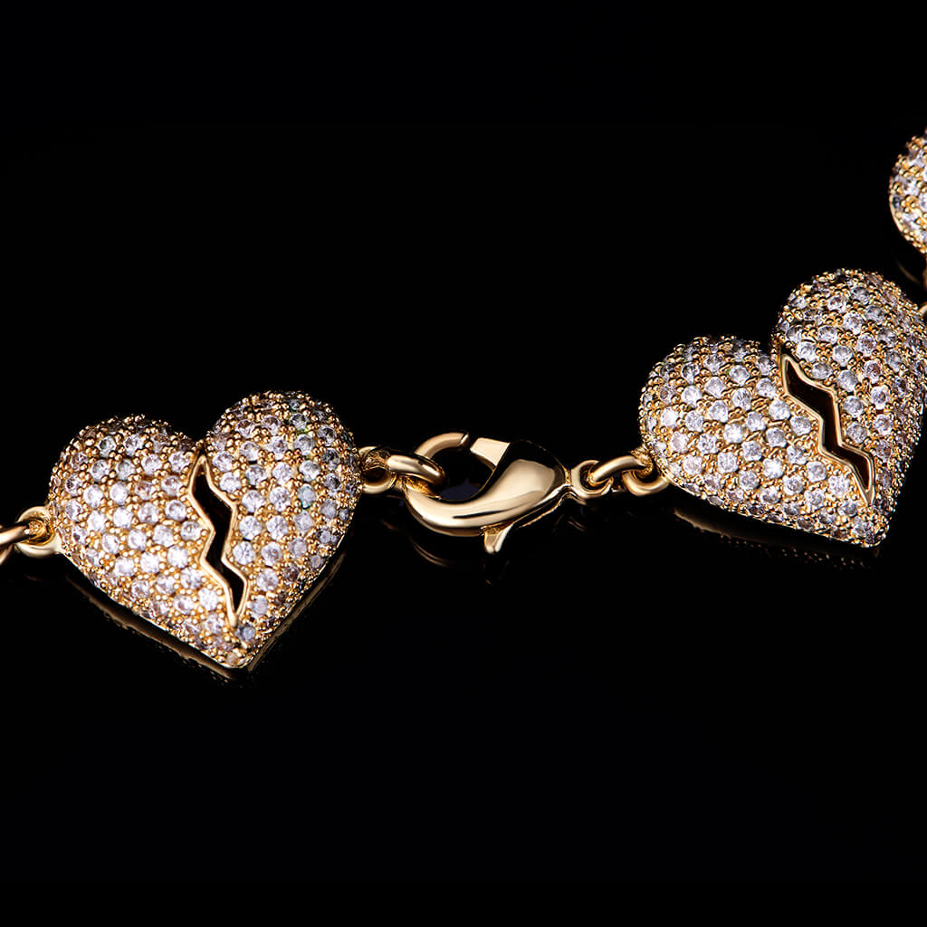Corrente com Cora o Partido Cravejado Ouro 14K Joias Hip Hop